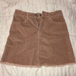 brandy melville light pink corduroy skirt